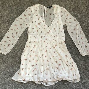 Long sleeve white floral dress